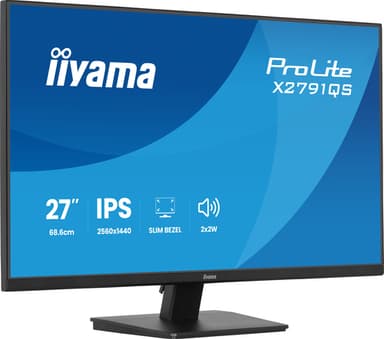 iiyama ProLite X2791QS-B1 computer monitor 68.6 cm (27") 2560 x 1440 pixels Quad HD LED Black view 4