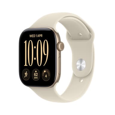 Apple Watch Series 12 GPS + Cellular 42mm Light Gold Aluminium Case with Sand Sport Band - S/M view 1