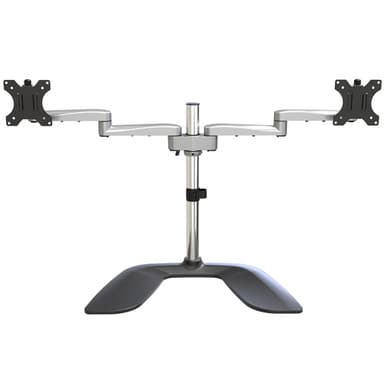 StarTech.com Dual Monitor Stand - Ergonomic Desktop Monitor Stand for up to 32" (17.6lb/8kg) VESA Displays - Free-Standing Articulating Universal Computer Monitor Mount - Adjustable Height - Silver view 3