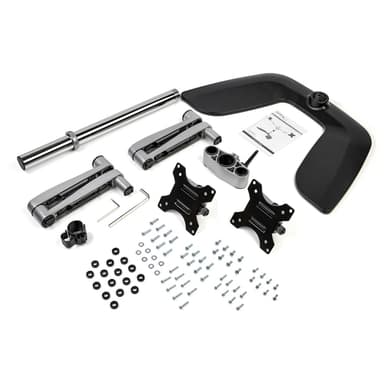 StarTech.com Dual Monitor Stand - Ergonomic Desktop Monitor Stand for up to 32" (17.6lb/8kg) VESA Displays - Free-Standing Articulating Universal Computer Monitor Mount - Adjustable Height - Silver view 7