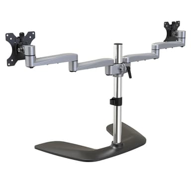 StarTech.com Dual Monitor Stand - Ergonomic Desktop Monitor Stand for up to 32" (17.6lb/8kg) VESA Displays - Free-Standing Articulating Universal Computer Monitor Mount - Adjustable Height - Silver view 2