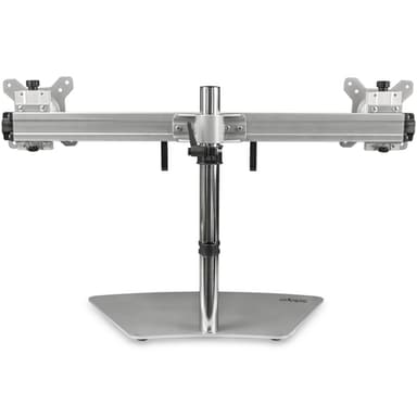 StarTech.com Dual Monitor Stand - Ergonomic Free Standing Dual Monitor Desktop Stand for two 24" (17.6lb/8kg) VESA Mount Displays - Synchronized Height Adjustable - Double Monitor Pole Mount - Silver view 2
