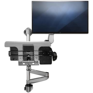 StarTech.com Wall Mount Workstation - Articulating Standing Desk w/ Ergonomic Height Adjustable Monitor Arm & Padded Keyboard Tray - 34" VESA Display - Foldable Wall Mounted Sit Stand - TAA view 6