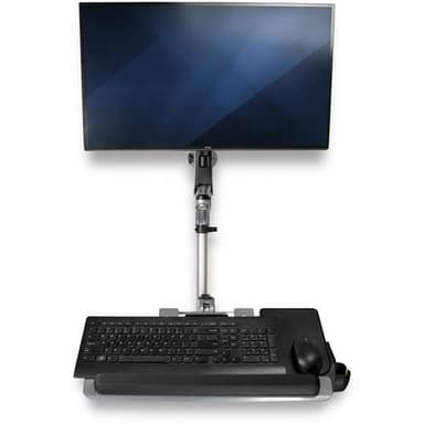 StarTech.com Wall Mount Workstation - Articulating Standing Desk w/ Ergonomic Height Adjustable Monitor Arm & Padded Keyboard Tray - 34" VESA Display - Foldable Wall Mounted Sit Stand - TAA view 5
