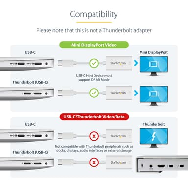 StarTech.com USB-C to Mini DisplayPort Adapter - 4K 60Hz - White - USB 3.1 Type-C to Mini DP Adapter - Upgraded Version is CDP2MDPEC view 10