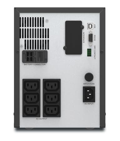 APC Easy UPS 1 Ph Line Interactive, 2000VA, Tower, 230V, 6 IEC C13 outlets, AVR, Dry Contact, LCD, W/O Network Card support view 3
