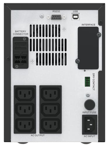 APC Easy UPS 1 Ph Line Interactive, 1500VA, Tower, 230V, 6 IEC C13 outlets, AVR, Dry Contact, LCD, W/O Network Card support view 2