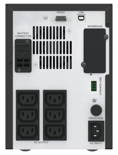 APC Easy UPS 1 Ph Line Interactive, 1000VA, Tower, 230V, 6 IEC C13 outlets, AVR, Dry Contact, LCD, W/O Network Card support view 2