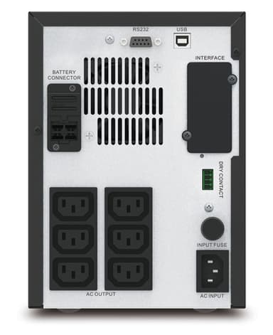 APC Easy UPS 1 Ph Line Interactive, 750VA, Tower, 230V, 6 IEC C13 outlets, AVR, Dry Contact, LCD, W/O Network Card support view 3