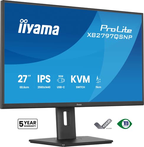 iiyama ProLite XB2797QSNP-B1 computer monitor 68.6 cm (27") 2560 x 1440 pixels Quad HD LCD Black