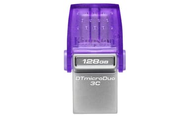 Kingston Technology DataTraveler 128GB microDuo 3C 200MB/s dual USB-A + USB-C view 3