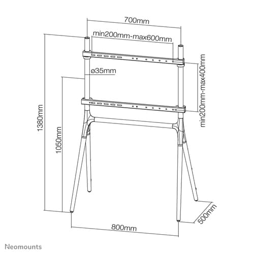 Neomounts NM-M1000BLACK TV floor stand 37-70"
