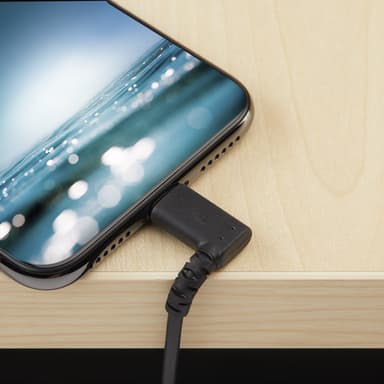 StarTech.com 6ft (2m) Durable USB A to Lightning Cable - Black 90° Right Angled Heavy Duty Rugged Aramid Fiber USB Type A to Lightning Charging/Sync Cord - Apple MFi Certified - iPhone view 4