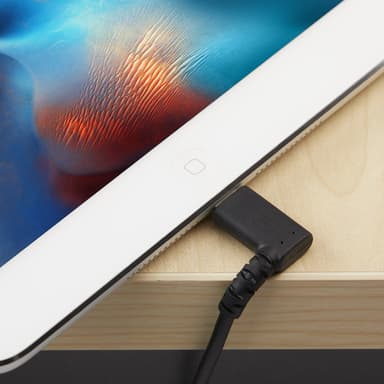 StarTech.com 6ft (2m) Durable USB A to Lightning Cable - Black 90° Right Angled Heavy Duty Rugged Aramid Fiber USB Type A to Lightning Charging/Sync Cord - Apple MFi Certified - iPhone view 3