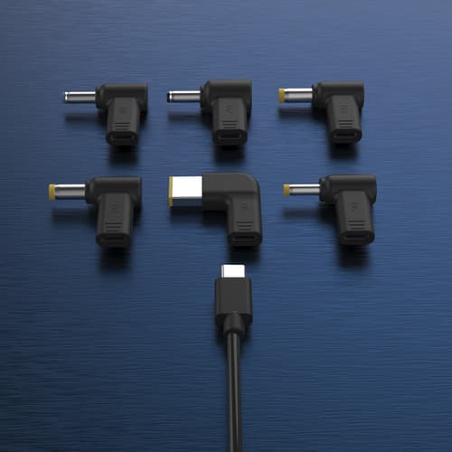 j5create JUP1565DC 67W GaN PD USB-C® Mini Charger with 6 Types of DC Connector-EU, Black