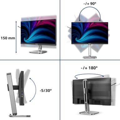 Philips 4000 series 24B2U4301/00 computer monitor 60.5 cm (23.8") 1920 x 1080 pixels Full HD LCD Grey view 5