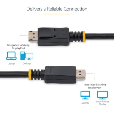 StarTech.com 3m (10ft) DisplayPort 1.2 Cable - 4K x 2K Ultra HD VESA Certified DisplayPort Cable - DP to DP Cable for Monitor - DP Video/Display Cord - Latching DP Connectors view 5