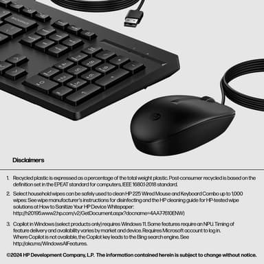 HP 225 Wired Mouse and Keyboard Combo view 4