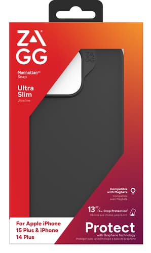 ZAGG Cases Manhattan Snap Apple iPhone 15 Plus/iPhone 14 Plus Black EN/FR view 6