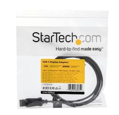 StarTech.com 6ft/1.8m USB C to DisplayPort 1.4 Cable - 4K/5K/8K USB Type-C to DP 1.4 Alt Mode Video Adapter Converter - HBR3/HDR/DSC - 8K 60Hz DP Monitor Cable for USB-C/Thunderbolt 3 view 5