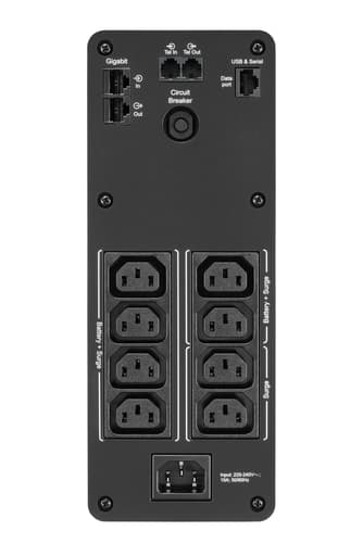 APC Back-UPS Pro, 1600VA/960W, Tower, 230V, 8x IEC C13 outlets, Sine Wave, AVR, USB Type A + C ports, LCD, User Replaceable Battery view 3