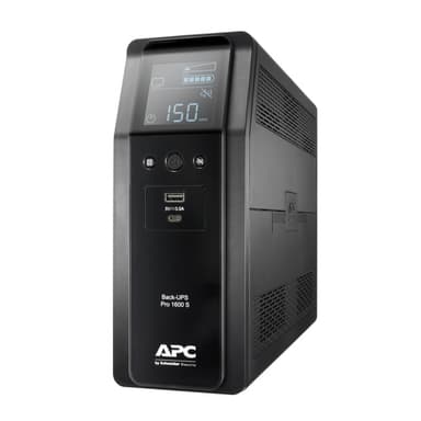 APC Back-UPS Pro, 1600VA/960W, Tower, 230V, 8x IEC C13 outlets, Sine Wave, AVR, USB Type A + C ports, LCD, User Replaceable Battery view 2