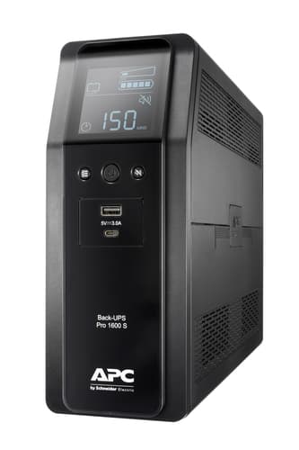 APC Back-UPS Pro, 1600VA/960W, Tower, 230V, 8x IEC C13 outlets, Sine Wave, AVR, USB Type A + C ports, LCD, User Replaceable Battery view 12
