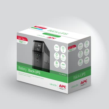 APC Back-UPS Pro, 1600VA/960W, Tower, 230V, 8x IEC C13 outlets, Sine Wave, AVR, USB Type A + C ports, LCD, User Replaceable Battery view 8