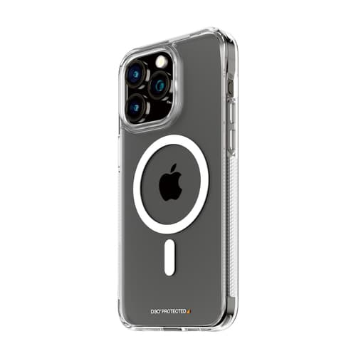 PanzerGlass ® HardCase Transparent w. White MagSafe & D3O® iPhone 15 Pro Max