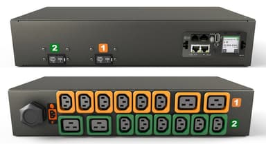 Vertiv Geist MG05M2R1-16PB43-3PS6B2H10-S power distribution unit (PDU) 16 AC outlet(s) 0U Black view 1