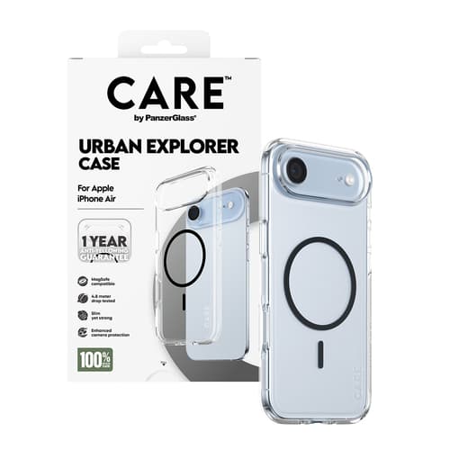 PanzerGlass CARE™ by ® Urban Explorer Case Transparent w. Black MagSafe iPhone Air