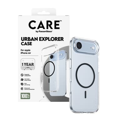 PanzerGlass CARE™ by ® Urban Explorer Case Transparent w. Black MagSafe iPhone Air view 5