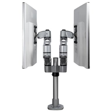 StarTech.com Desk Mount Dual Monitor Arm - Premium Articulating Monitor Arm - up to 27" (17.6lb/8kg) VESA Mount Displays - Height Adjustable Monitor Mount - Rotate/Tilt/Swivel - Clamp/Grommet - Silver - TAA view 7