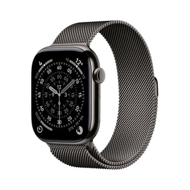 Apple Watch Series 11 GPS + Cellular 46mm Slate Titanium Case with Slate Milanese Loop - S/M view 1