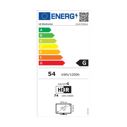 LG 43UA75006LA.AEK TV 109.2 cm (43") 4K Ultra HD Smart TV Wi-Fi Black