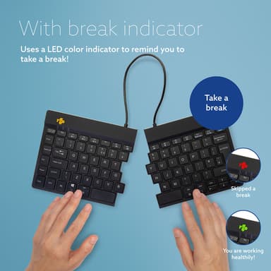 R-Go Tools Ergonomic keyboard R-Go Split Break with break software, ergonomic split keyboard, QWERTY (UK), Bluetooth, black view 10
