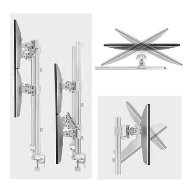 StarTech.com Six-Monitor Desk Mount with Crossbar, Up To 32-inch Computer Screens, Max 17.6lb (8kg) each, Dual Column, C-clamp/Grommet, Height Adjustable view 8