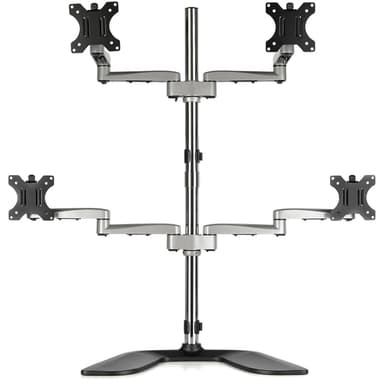 StarTech.com Desktop Quad Monitor Stand - Ergonomic VESA 4 Monitor Arm (2x2) up to 32" (17.6lb/8kg) - Free Standing Articulating Universal Pole Mount - Height Adjustable/Tilt/Swivel/Rotate - Silver view 4