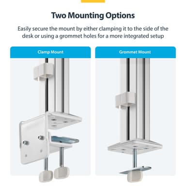 StarTech.com Six-Monitor Desk Mount with Crossbar, Up To 32-inch Computer Screens, Max 17.6lb (8kg) each, Dual Column, C-clamp/Grommet, Height Adjustable view 16