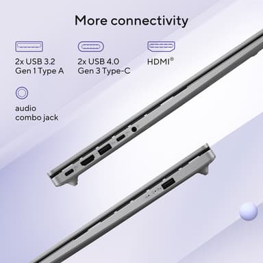 ASUS Vivobook 16 X1607QA-MB005W Copilot+ PC Snapdragon X1-26-100 Laptop 40.6 cm (16") WUXGA 16 GB LPDDR5x-SDRAM 512 GB SSD Wi-Fi 6E (802.11ax) Windows 11 Home UK English Blue view 15