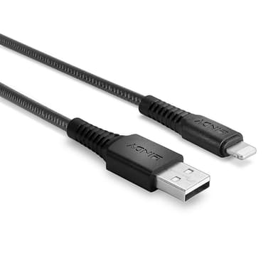 Lindy 3m Reinforced USB Type A to Lightning Charge and Sync Cable view 3