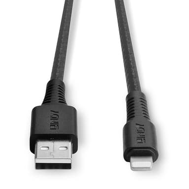 Lindy 3m Reinforced USB Type A to Lightning Charge and Sync Cable view 4