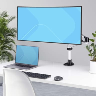StarTech.com Desk Mount Monitor Arm For 27in 16:9 or 30in 21:9 Ultrawide Screens, VESA 75x75/100x100, Tool-Less Mechanical Spring Arm, C-Clamp/Grommet, TAA view 12