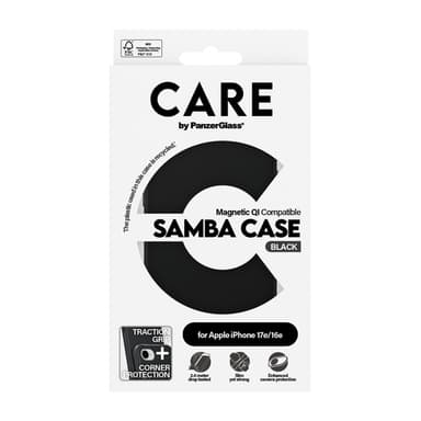 PanzerGlass CARE™ by ® Samba Case Black w. Qi Compatible iPhone 17e | 16e view 3