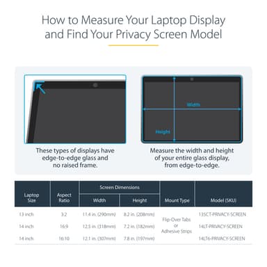 StarTech.com 13.5-inch 3:2 Flip-Over Privacy Screen with Touch, Anti-Glare Privacy Filter, Laptop Monitor Screen Protector with 51% Blue Light Reduction view 15