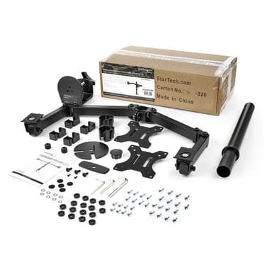 StarTech.com Desk Mount Dual Monitor Arm - Desk Clamp / Grommet VESA Monitor Mount for up to 32" (17.6lb/8kg) Displays - Ergonomic Articulating Monitor Arm - Height Adjustable/Tilt/Swivel/Rotating view 11