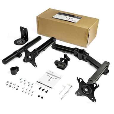 StarTech.com Desk Mount Dual Monitor Arm - Desk Clamp VESA Compatible Monitor Mount for up to 32" (17.6lb/8kg) Displays - Ergonomic Articulating Monitor Arm - Height Adjustable/Tilt/Swivel/Rotating view 8