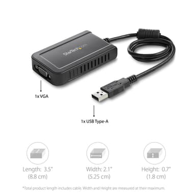 StarTech.com USB 2.0 to VGA Adapter, USB to VGA Monitor Converter for Windows, 1080p (no support for macOS/ChromeOS/Linux) - TAA view 7