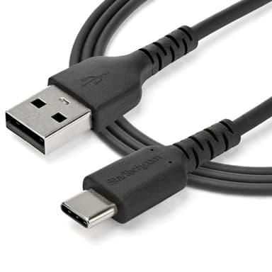 StarTech.com 2m USB A to USB C Charging Cable - Durable Fast Charge & Sync USB 2.0 to USB Type C Data Cord - Rugged TPE Jacket Aramid Fiber M/M 3A Black - Samsung S10, iPad Pro, Pixel view 4