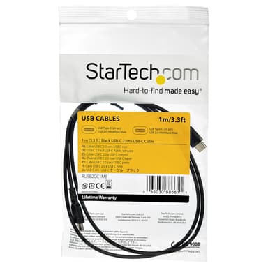 StarTech.com 1m USB A to USB C Charging Cable - Durable Fast Charge & Sync USB 2.0 to USB Type C Data Cord - Rugged TPE Jacket Aramid Fiber M/M 3A Black - Samsung S10, iPad Pro, Pixel view 7